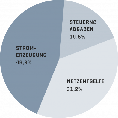 Bestandteile und Anteil am Strompreis